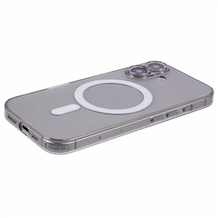 Nível x Para Iphone 16 Case Compatível Com MagSafe Matte Merdered Glass+TPU Tampo - Preto Transparente