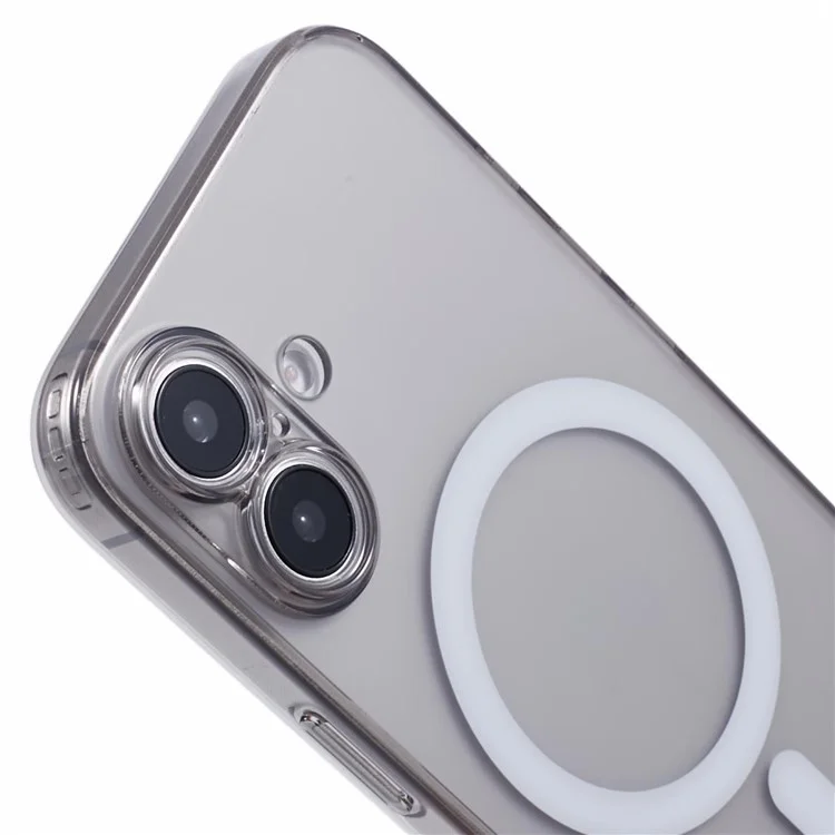 Nível x Para Iphone 16 Case Compatível Com MagSafe Matte Merdered Glass+TPU Tampo - Preto Transparente