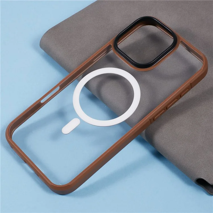 Série Crimpal Clear de Niveau x Pour Iphone 16 Pro Max Case Tpu + pc Téléphone Couverture Compatible Avec Magsafe - or Titane