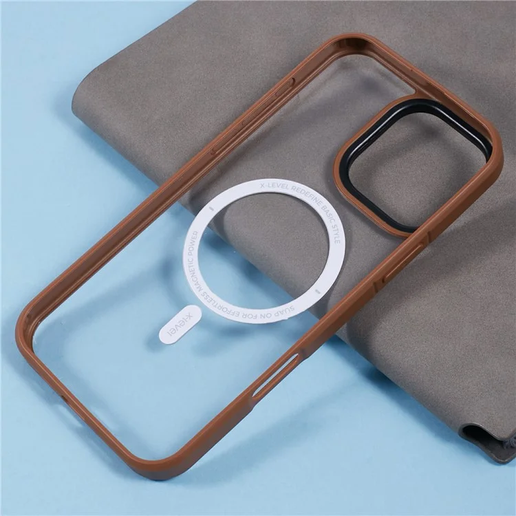 Série Crimpal Clear de Niveau x Pour Iphone 16 Pro Max Case Tpu + pc Téléphone Couverture Compatible Avec Magsafe - or Titane
