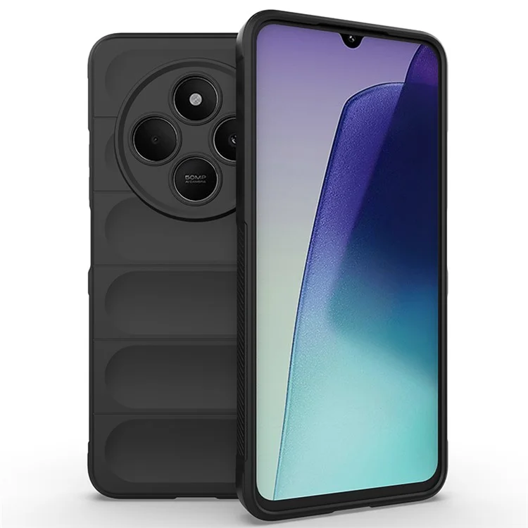 Pour Xiaomi Poco C75 4G / Redmi 14R 5G / 14C 4G Étui Anti-chute Soft TPU Rugged Housse de protection pour téléphone - Noir