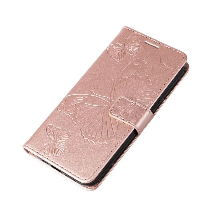 KT Implinting Flower Series-2 Для Xiaomi 14t Pro Case Case Butterfly Кожаная Телефонная Обложка - Розовое Золото