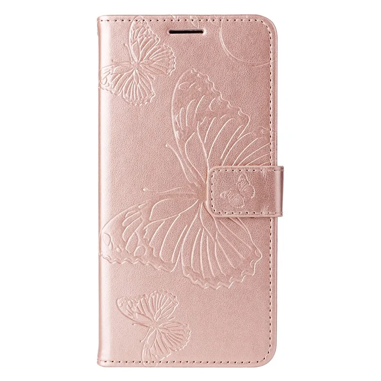 KT Implinting Flower Series-2 Для Xiaomi 14t Pro Case Case Butterfly Кожаная Телефонная Обложка - Розовое Золото