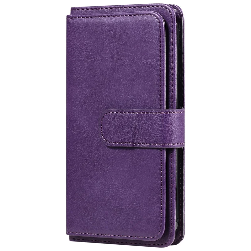For Xiaomi 14T Pro Leather Case with 10 Card Holder Phone Cover Stand - Purple