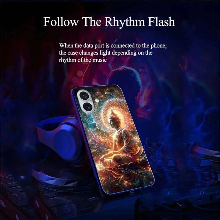 Для Iphone 16 Case Call Flash Series Печать - Красочный Будда