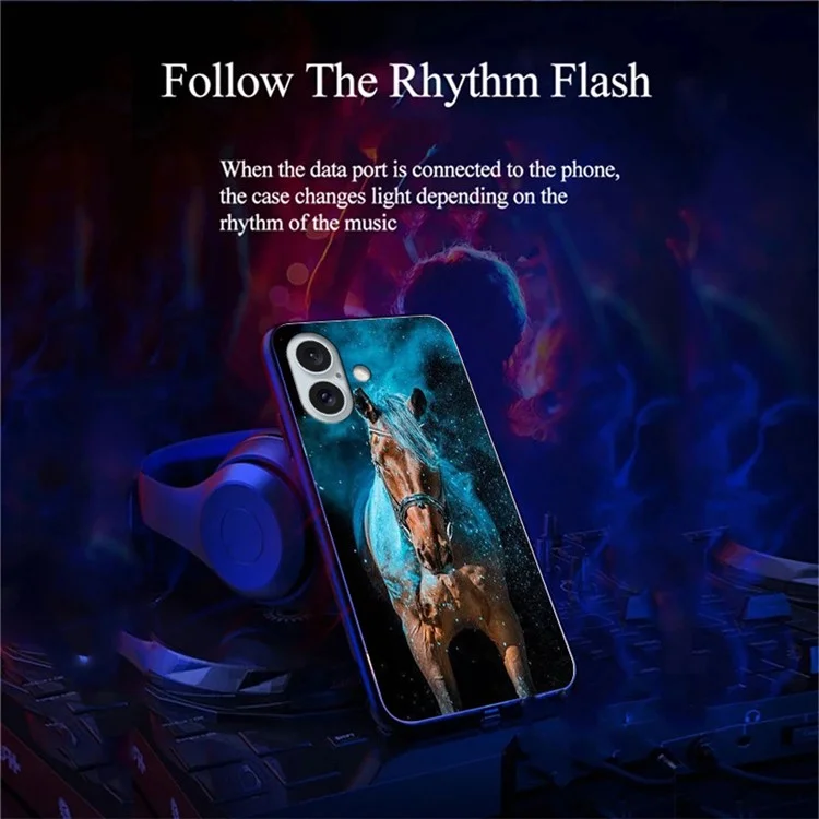 Для Iphone 16 Case Call Flash Series Печать - Звездный Конь