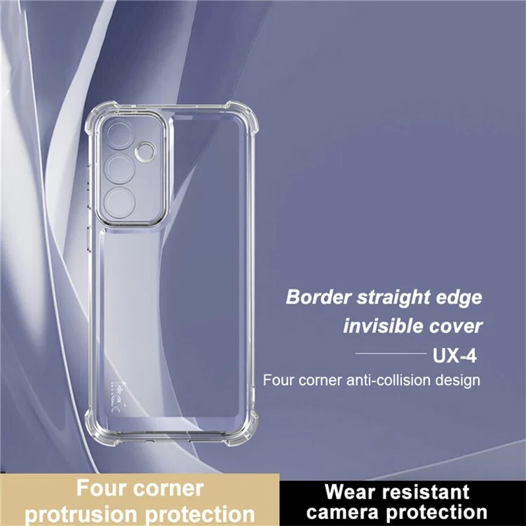 Capa IMAK UX-4 Series para Samsung Galaxy S23 FE Straight Frame Four Corner Shockproof Clear TPU