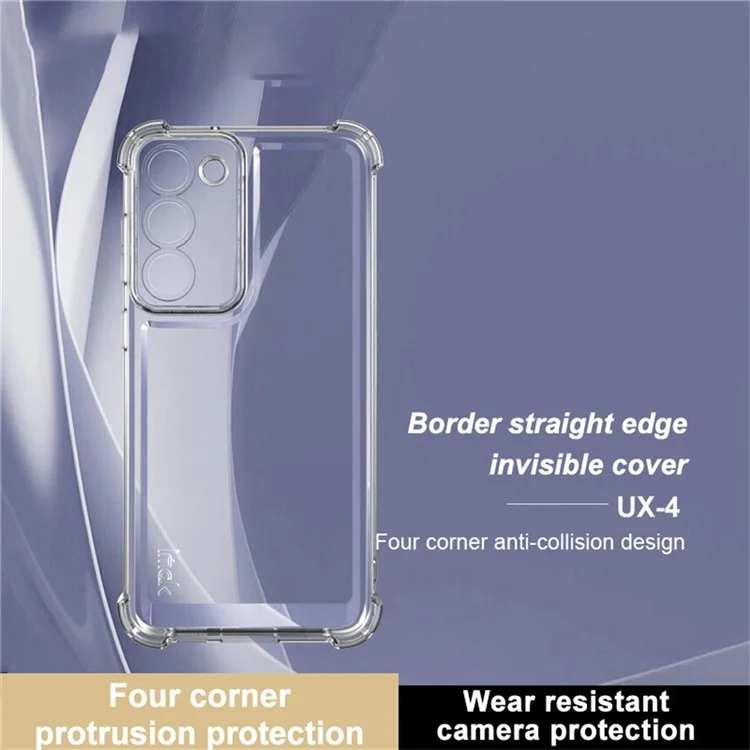 IMAK UX-4 Serie für Samsung Galaxy S23+ Case Straight Frame Four Corner Stoßfeste klare TPU-Abdeckung