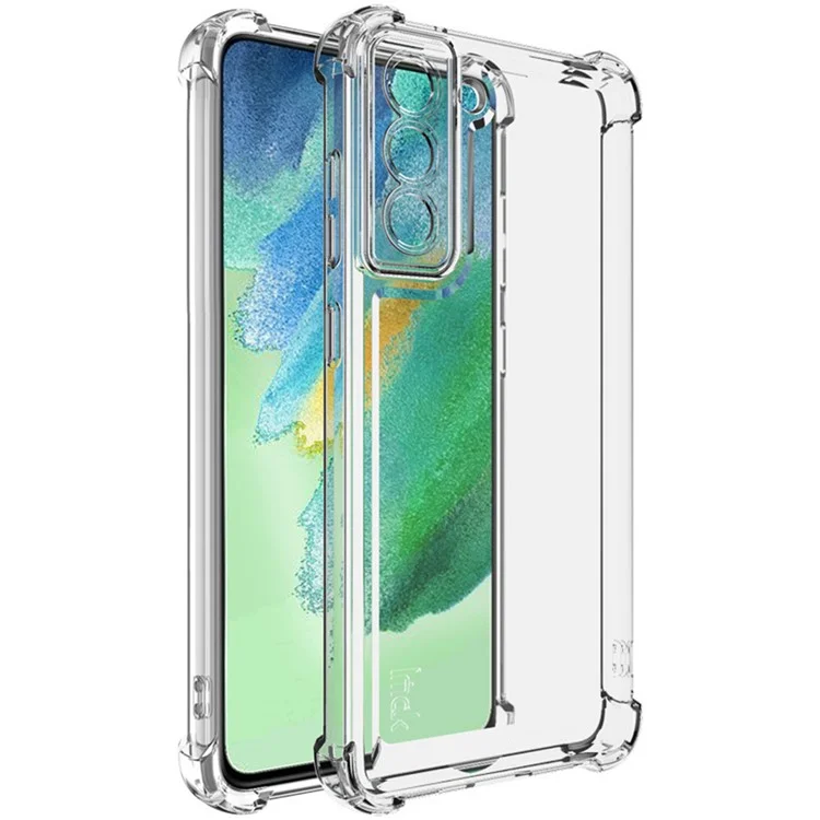 IMAK UX-4 Series per Samsung Galaxy S21 FE 5G Custodia Cornice Dritta Protezione agli Angoli Antiurto Cover TPU Trasparente