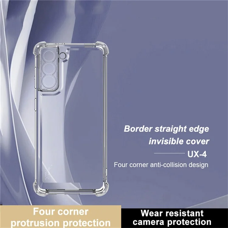 IMAK UX-4 Series per Samsung Galaxy S21 FE 5G Custodia Cornice Dritta Protezione agli Angoli Antiurto Cover TPU Trasparente