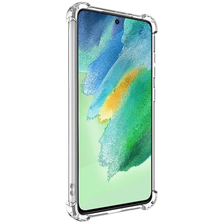 IMAK UX-4 Series per Samsung Galaxy S21 FE 5G Custodia Cornice Dritta Protezione agli Angoli Antiurto Cover TPU Trasparente