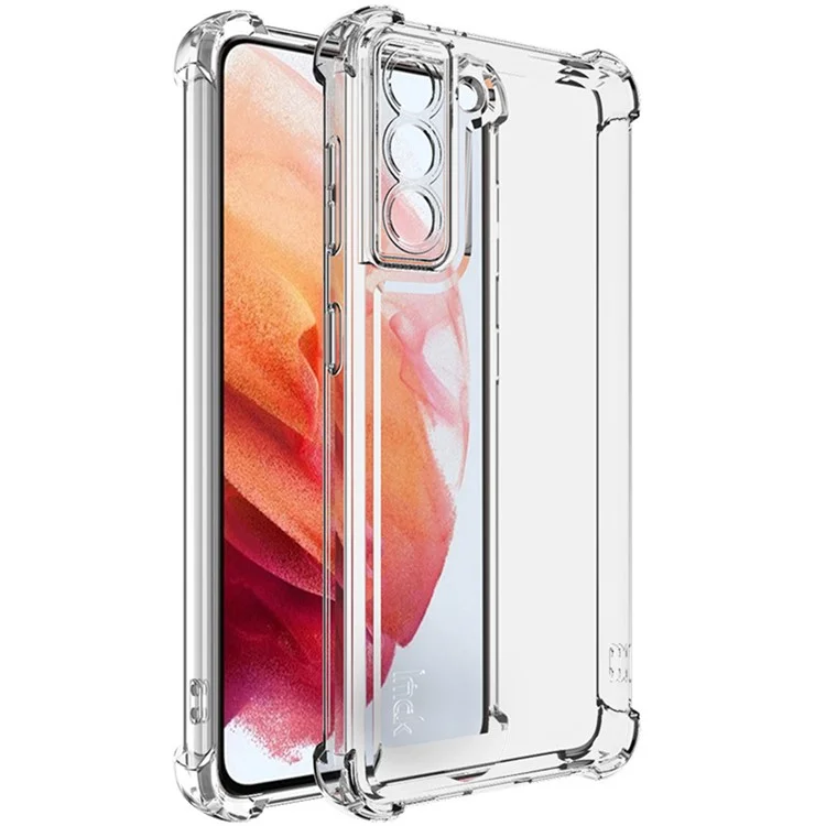 IMAK UX-4 Serie para Samsung Galaxy S21 5G / 4G Funda Straight Frame Four Corner Shockproof Clear TPU Cover