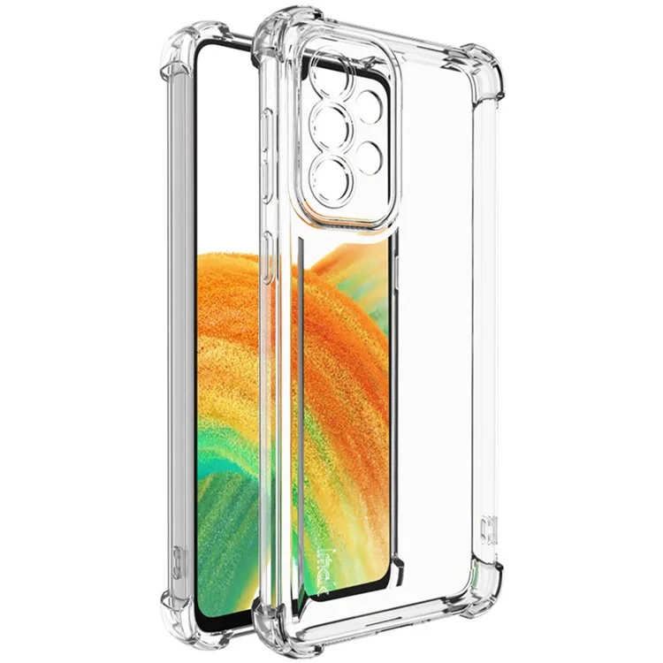 IMAK UX-4 Series for Samsung Galaxy A33 5G Case Straight Frame Four Corner Shockproof Clear TPU Cover