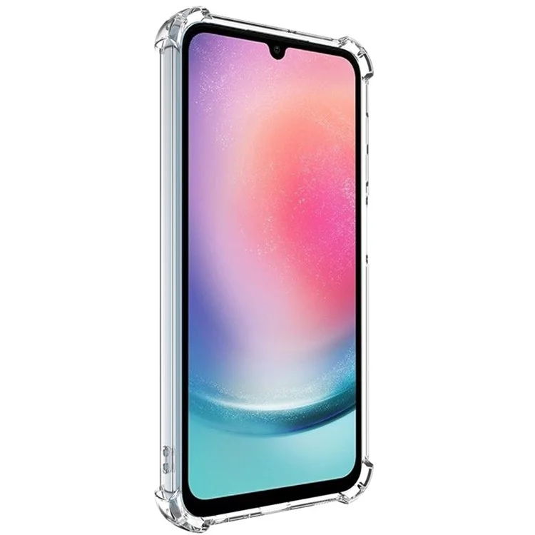 IMAK UX-4 Series for Samsung Galaxy A24 4G (162.1 x 77.6 x 8.3mm) Case Straight Frame Four Corner Shockproof Clear TPU Cover