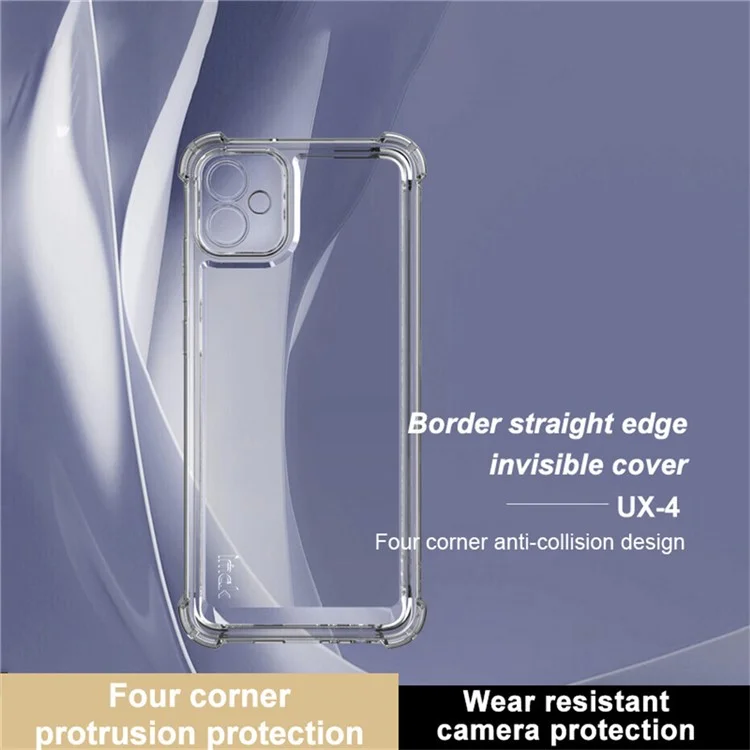 IMAK Ux-4-serie Für Samsung Galaxy F04 4G / M04 4G / A04e 4G -hülle Gerade Rahmen Vier Eckschicht Schockdes Clear TPU -abdeckung