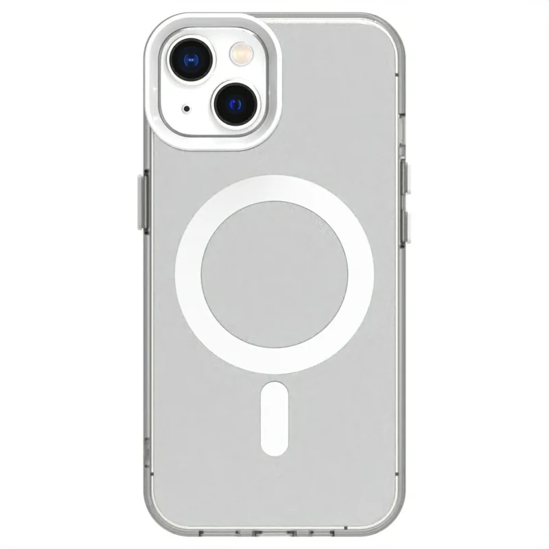 Candy Series For iPhone 15 Case Compatible with MagSafe PC+TPU+PET Anti-Drop Phone Cover - White