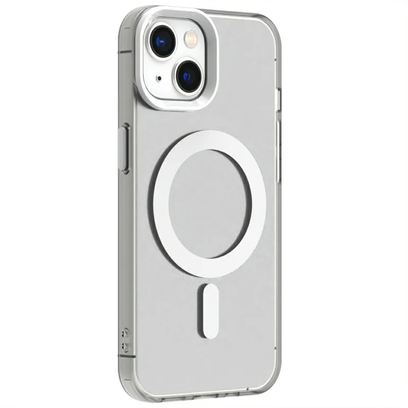 Candy Series For iPhone 15 Case Compatible with MagSafe PC+TPU+PET Anti-Drop Phone Cover - White