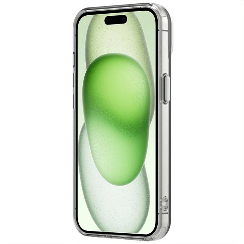 Candy Series For iPhone 15 Case Compatible with MagSafe PC+TPU+PET Anti-Drop Phone Cover - White