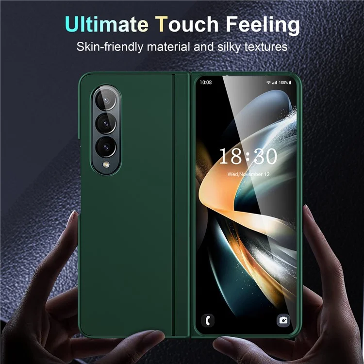 Comprar a Granel Para Samsung Galaxy Z Fold4 5G Case de Cajas de Choque PC+PU Cubierta Del Teléfono de Kickstand - Rosa