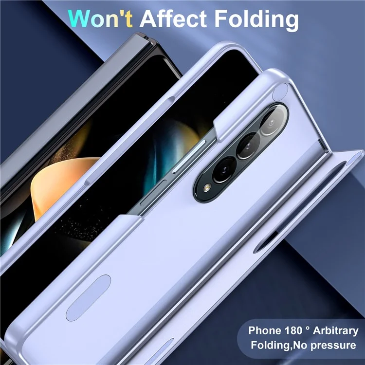 Comprar a Granel Para Samsung Galaxy Z Fold4 5G Case de Cajas de Choque PC+PU Cubierta Del Teléfono de Kickstand - Rosa
