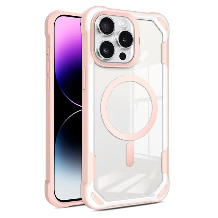 Compra em Massa Para Iphone 16 Pro Case Compatível Com Magsafe Clear Acrylic Telefone - Rosa