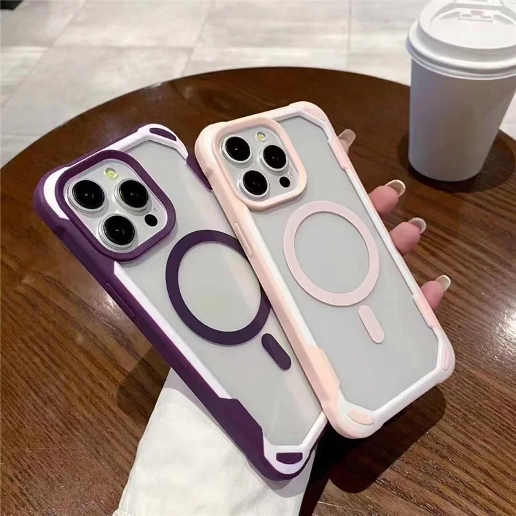 Compra em Massa Para Iphone 16 Pro Case Compatível Com Magsafe Clear Acrylic Telefone - Rosa