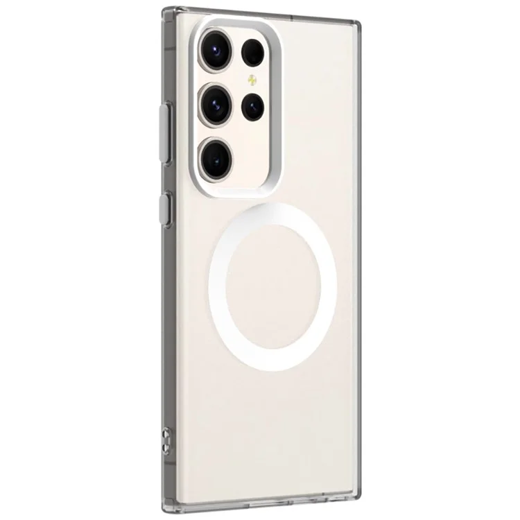 Серия Конфеты Для Samsung Galaxy S23 Ultra Case, Совместимый с Magsafe PC+TPU+PET Antip-top Phone Cope Phone - Белый