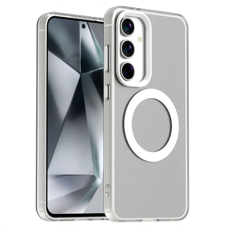 Série de bonbons pour étui compatible avec Samsung Galaxy S25 / S24 avec MagSafe PC+TPU+PET Coque de téléphone anti-chute - Blanc