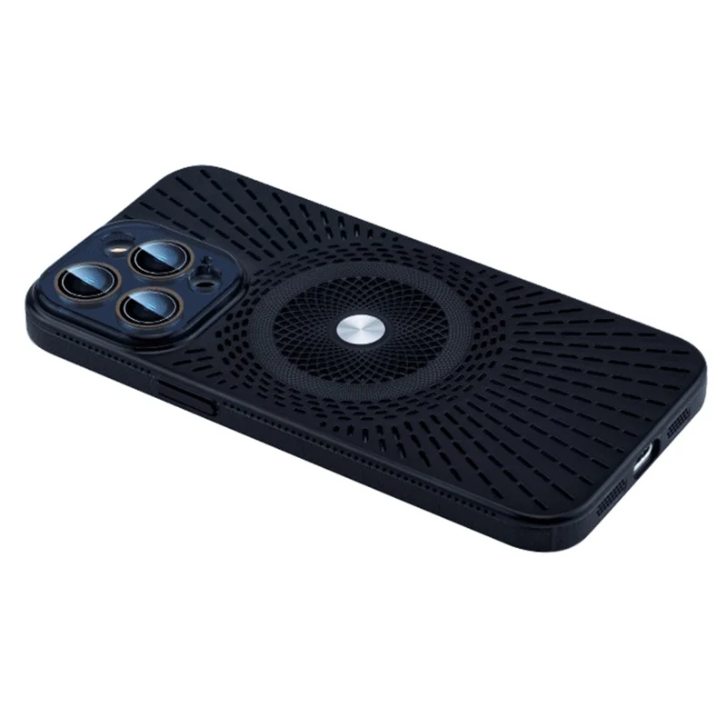 Acheter en Vrac Pour Iphone 16 Pro Max Case Compatible Avec Magsafe Heat Dissipation pc + Tpu Couverture de Téléphone - Noir