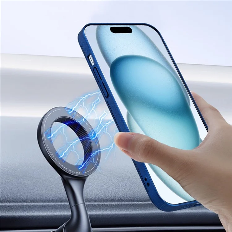 Acheter en Vrac Pour L'iphone 16 Pro Case Compatible Avec Magsafe Heat Dissipation pc + Tpu Téléphone Couverture de L'objectif Intégré Fim - Violet Foncé