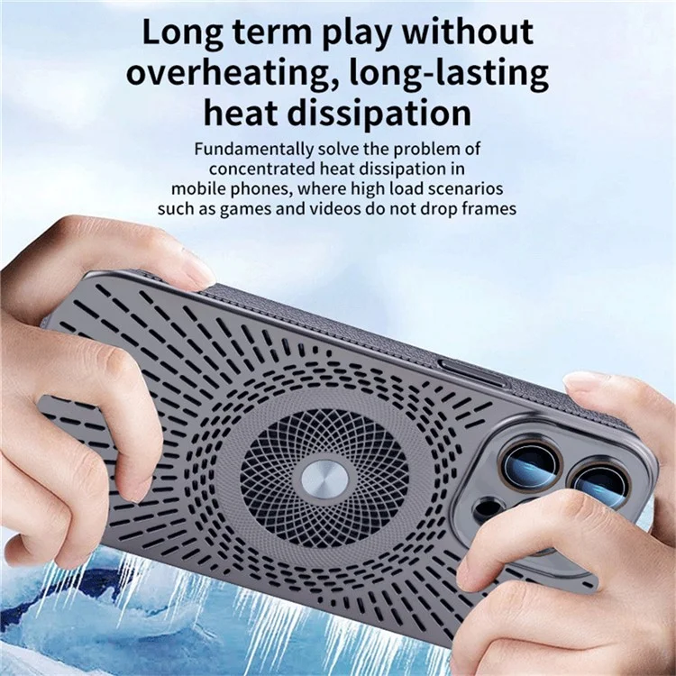 Acheter en Vrac Pour L'iphone 16 Pro Case Compatible Avec Magsafe Heat Dissipation pc + Tpu Téléphone Couverture de L'objectif Intégré Fim - Violet Foncé