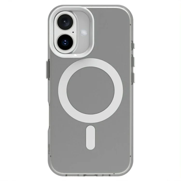 Funda para iPhone 16 de la serie Candy compatible con MagSafe, de PC+TPU+PET, anticaídas - Blanca