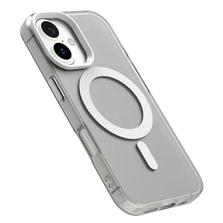 Funda para iPhone 16 de la serie Candy compatible con MagSafe, de PC+TPU+PET, anticaídas - Blanca