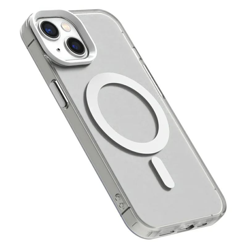 Candy Series For iPhone 14  /  13 Case Compatible with MagSafe PC+TPU+PET Anti-Drop Phone Cover - White