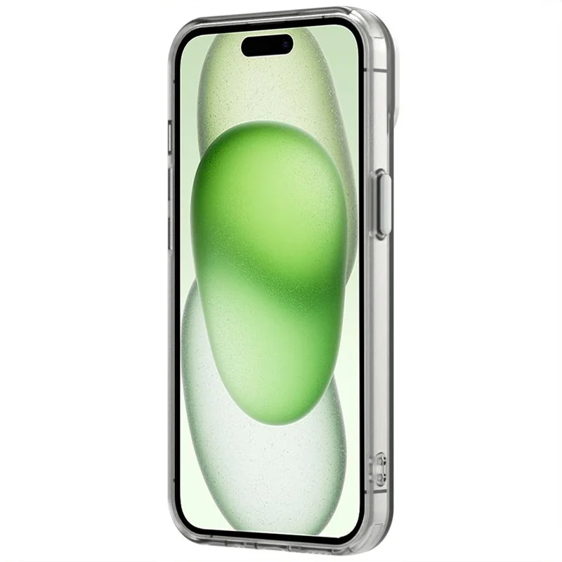 Candy Series For iPhone 15 Case PC+TPU+PET Anti-Drop Phone Cover - White