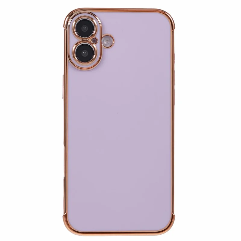 For iPhone 16 Case Electroplated Frame TPU Soft Phone Cover - Purple