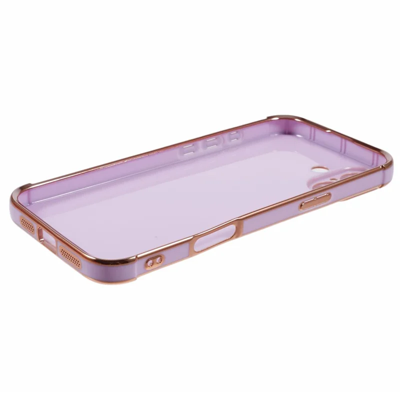 For iPhone 16 Case Electroplated Frame TPU Soft Phone Cover - Purple