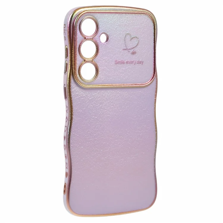 Für Samsung Galaxy S23 fe Case Curly Form Love Heart TPU Phone Deckung Irisierender Gradienten - Buntes Lila
