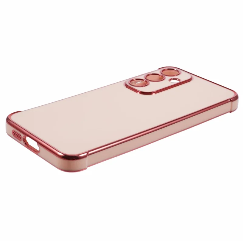 For Samsung Galaxy A15 4G / 5G Case Electroplated Frame TPU Soft Phone Cover - Pink