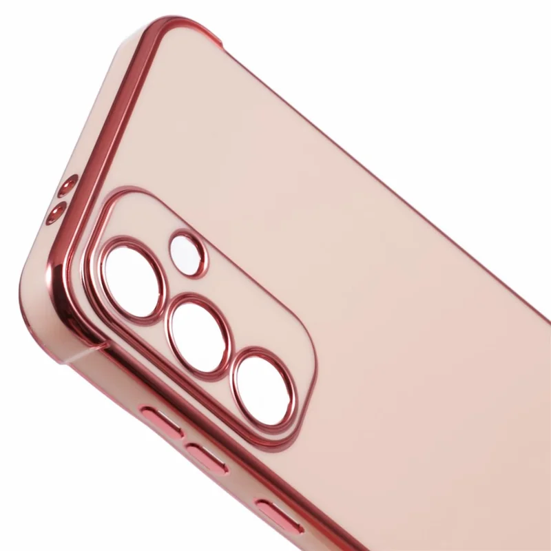 For Samsung Galaxy A15 4G / 5G Case Electroplated Frame TPU Soft Phone Cover - Pink
