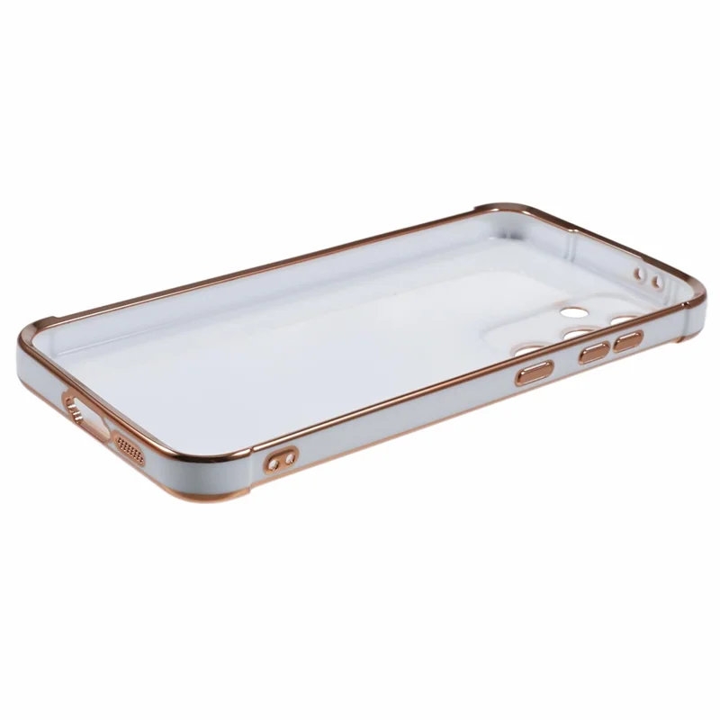 لسامسونج جالكسي A14 4G / 5G غطاء كهربائي إطار من مادة TPU ناعم لتغطية الهاتف - أبيض عاجي