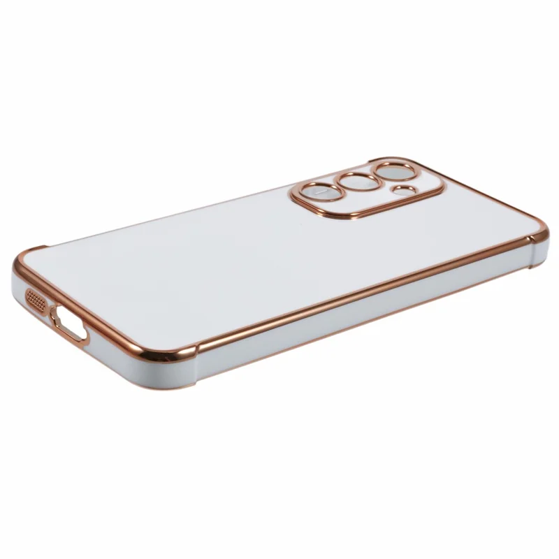 لسامسونج جالكسي A14 4G / 5G غطاء كهربائي إطار من مادة TPU ناعم لتغطية الهاتف - أبيض عاجي