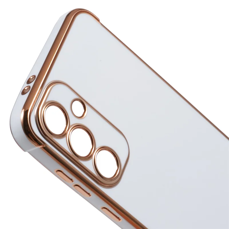 لسامسونج جالكسي A14 4G / 5G غطاء كهربائي إطار من مادة TPU ناعم لتغطية الهاتف - أبيض عاجي