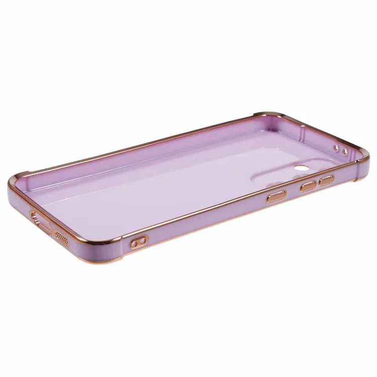 For Samsung Galaxy S24 Case Electroplated Frame TPU Soft Phone Cover - Purple