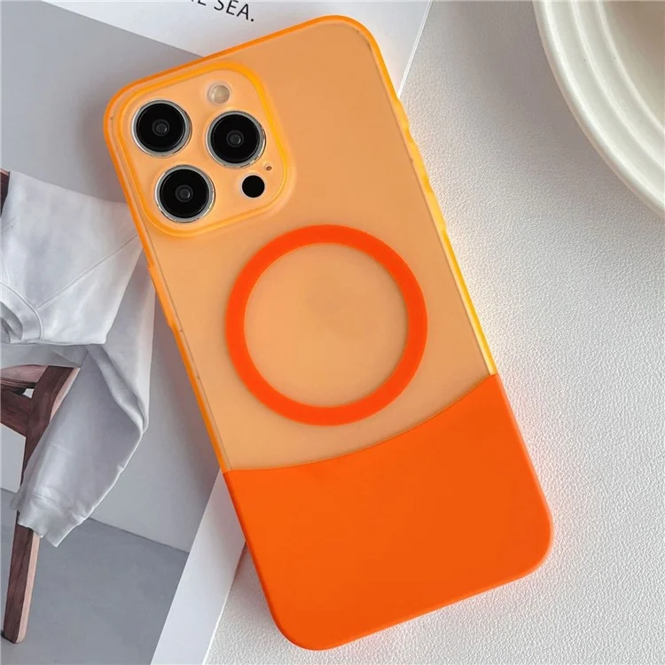 Per Iphone 15 Pro Max Case Compatibile Con il Colore di Giunzione Del Telefono PC Magsafe-touch PC - Arancia