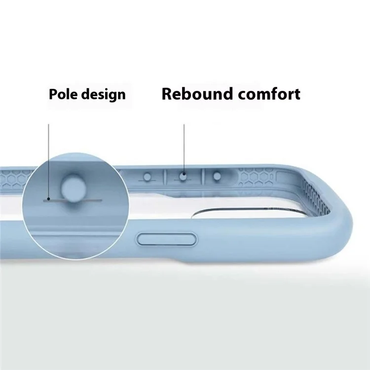 Per iPhone 16 Pro Case Silicone+PC Airbag Corners Shockproof Phone Cover - Blu