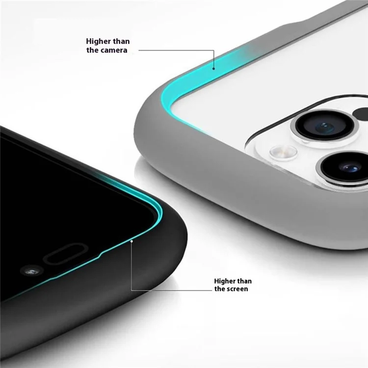 Per iPhone 16 Pro Case Silicone+PC Airbag Corners Shockproof Phone Cover - Blu