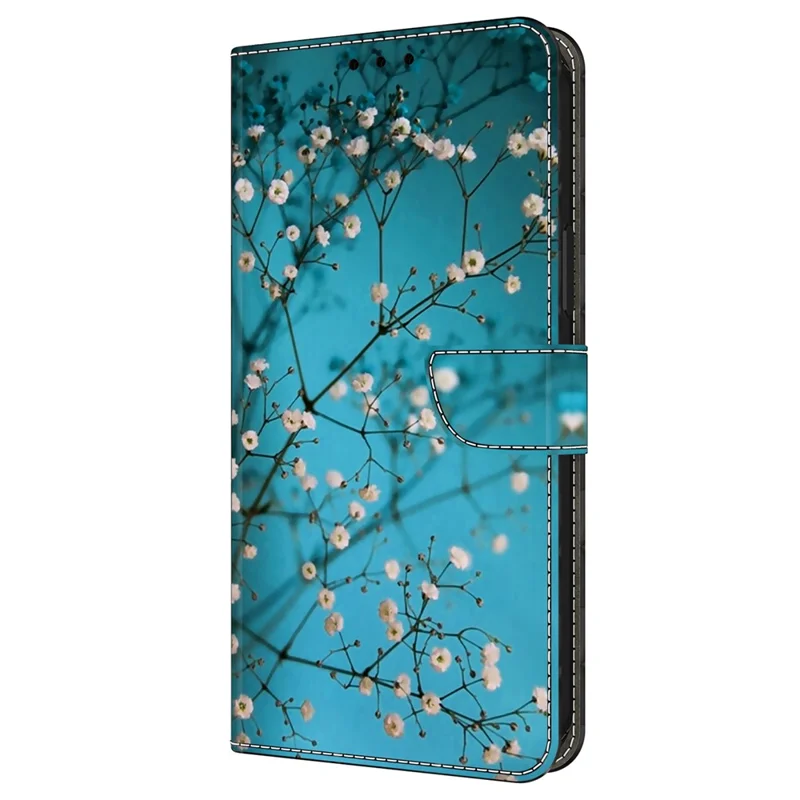 For Samsung Galaxy A05s 4G Case Pattern Printed Protective Cover TPU+PU Leather Flip Phone Case - Flower Branch