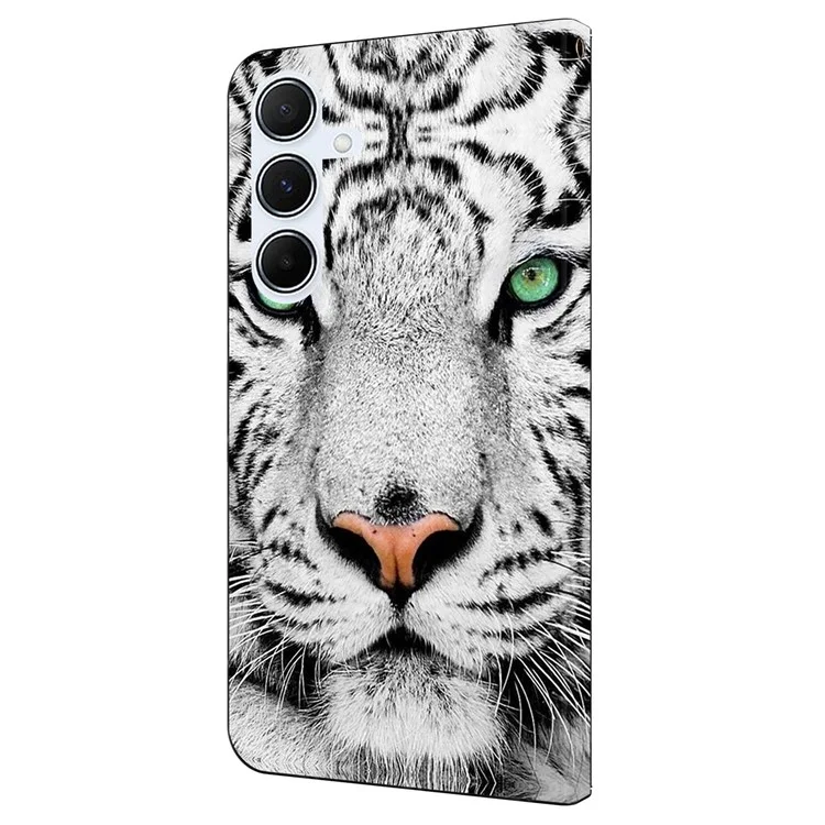Per Samsung Galaxy A15 4G / Copertina Protettiva da 5 g Copertina Protettiva TPU+PU Leather Flip Telefono - Faccia di Tigre