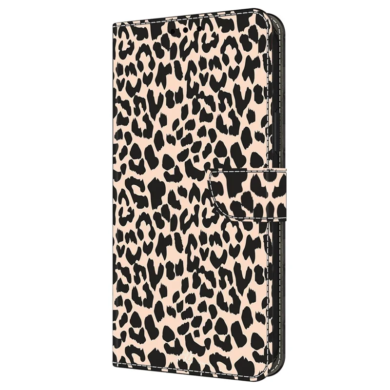 For Samsung Galaxy A15 4G / 5G Case Pattern Printed Protective Cover TPU+PU Leather Flip Phone Case - Leopard Print